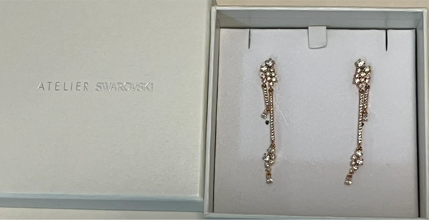 Atelier Swarovski Rose Gold Tone Drop Earrings