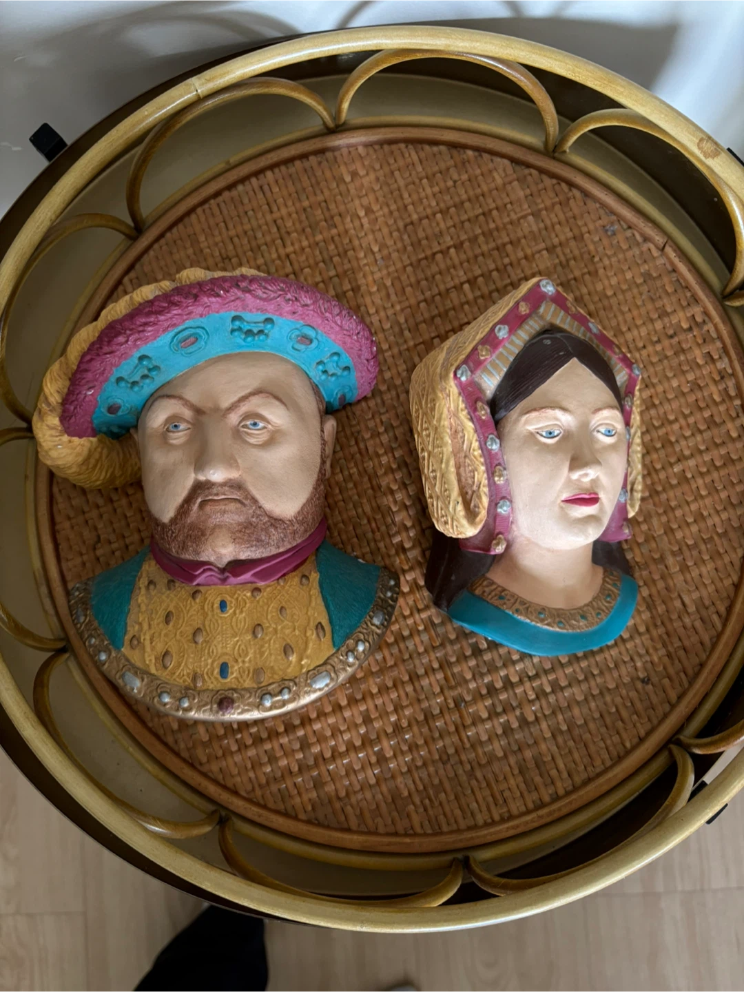 Vintage Wall Hanging Busts - Man and Woman Couple