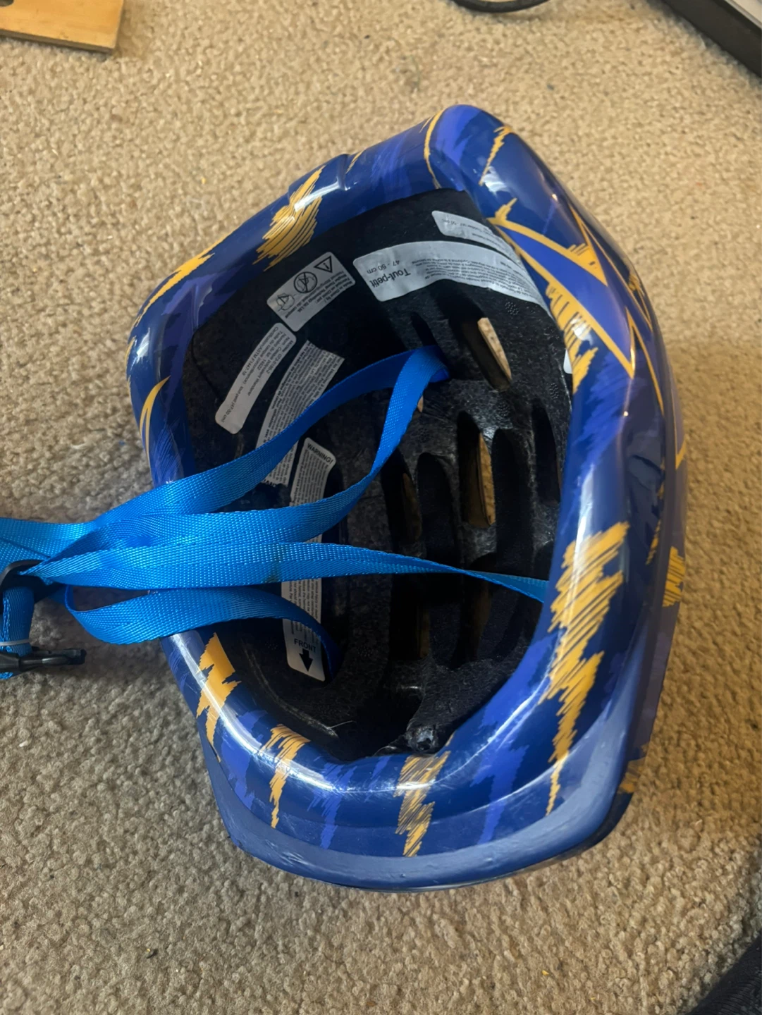 Blue & Yellow Lightning Kids Bike Helmet - photo 2