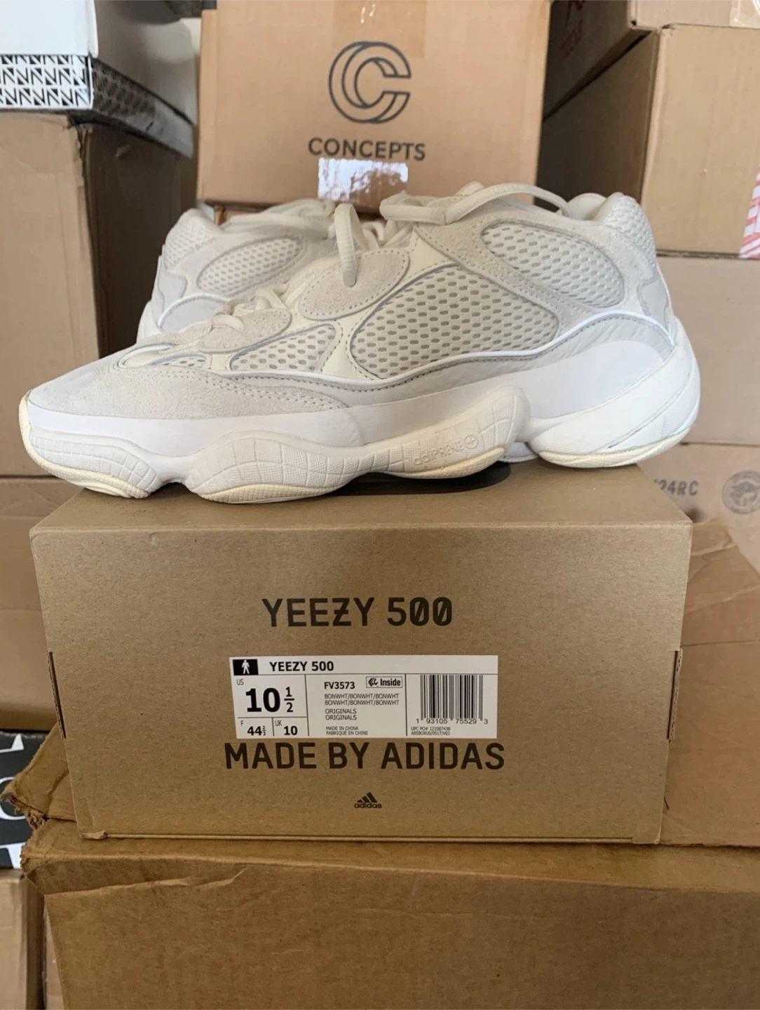 Adidas Yeezy 500 Bone White Sneakersxxvx Size 10.5 - photo 3
