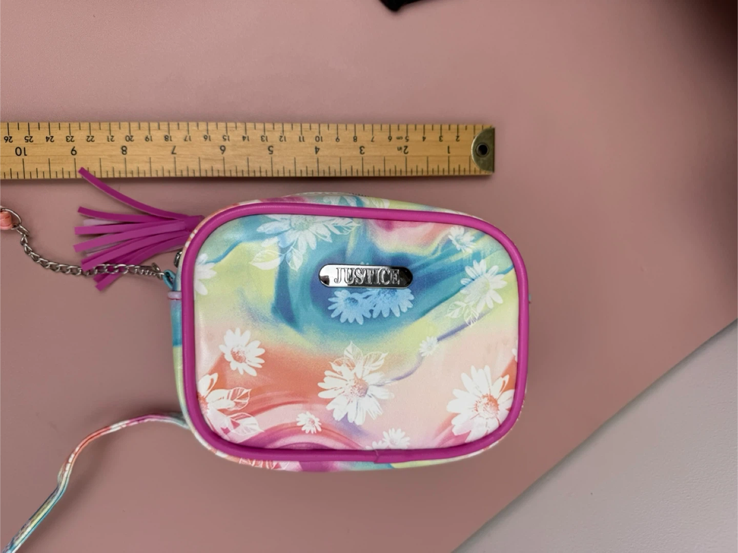 Justice Rainbow Floral Crossbody Bag with Tassel - photo 5