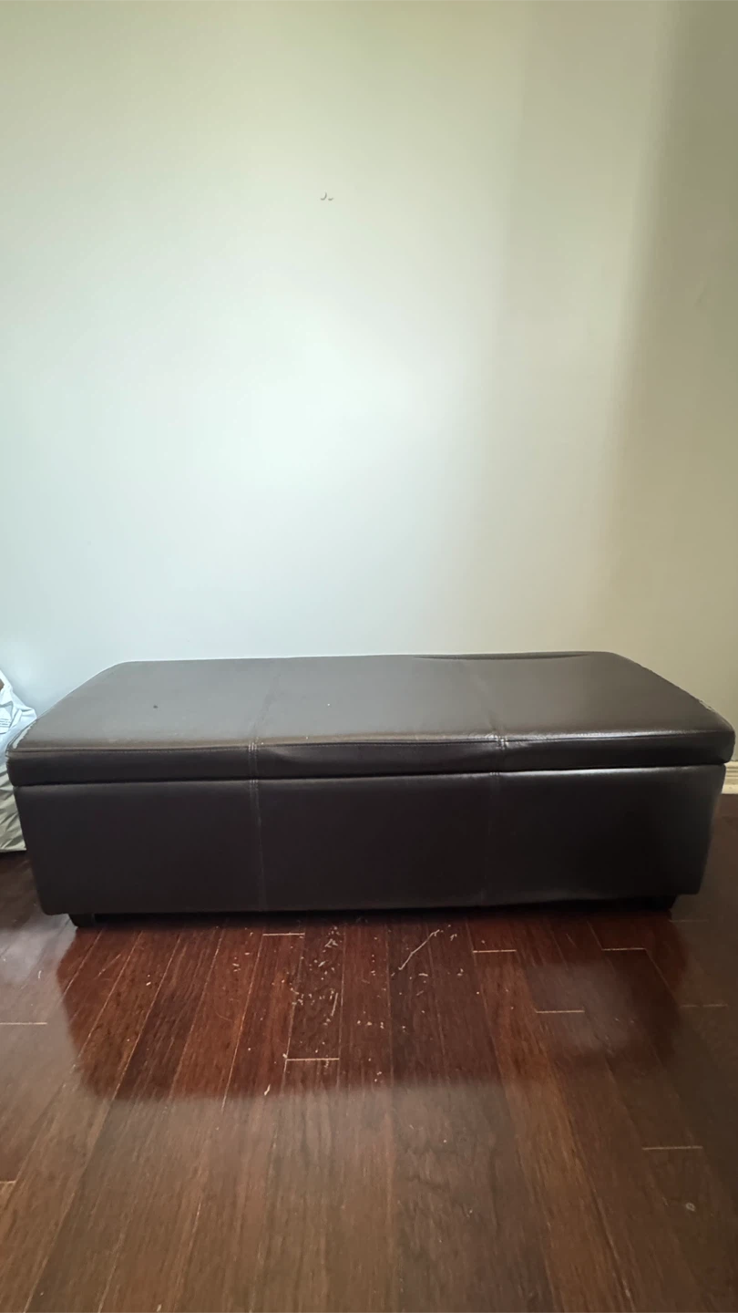 Dark Brown Storage Ottoman