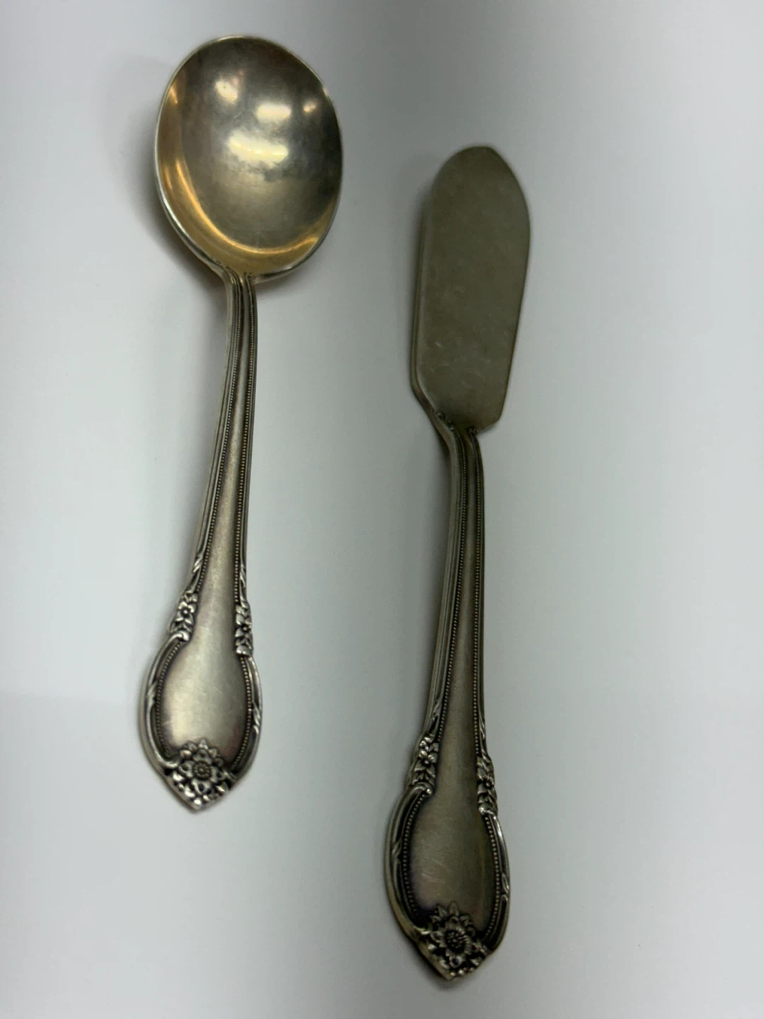 Vintage Silver Plated Spoon and Butter Knife Set - photo 3