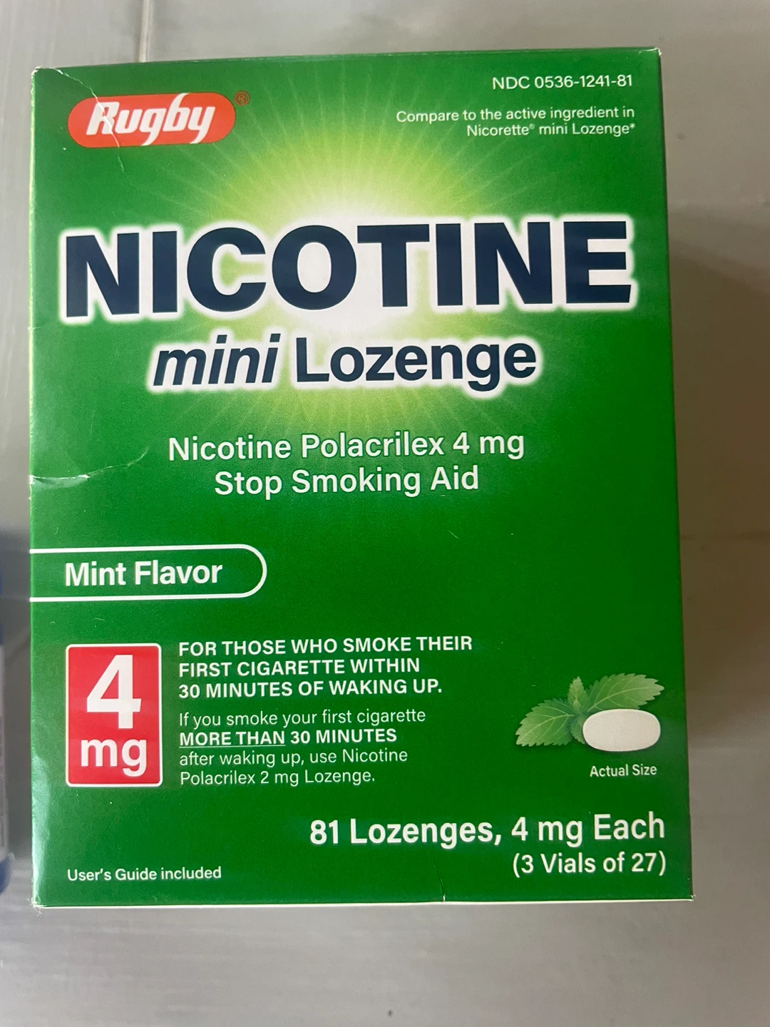 Rugby Nicotine Mini Lozenges Mint Flavor 4mg - 81 Lozenges - photo 5