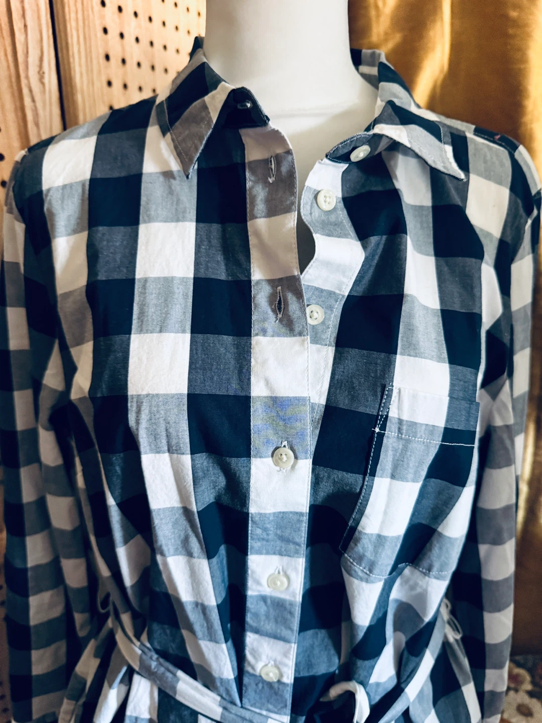 J. Crew Gingham Shirt Dress Size 10 - photo 2