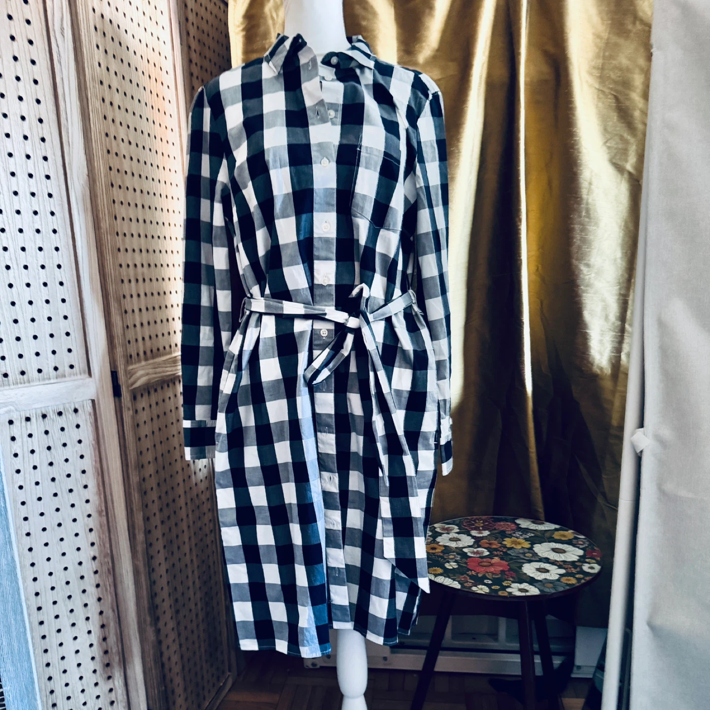 J. Crew Gingham Shirt Dress Size 10 - photo 3
