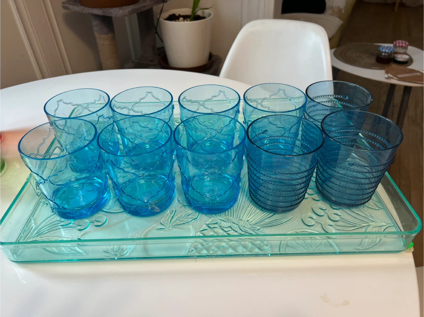 New- HOMESENSE Assorted colorful Tumblers Set with Tray