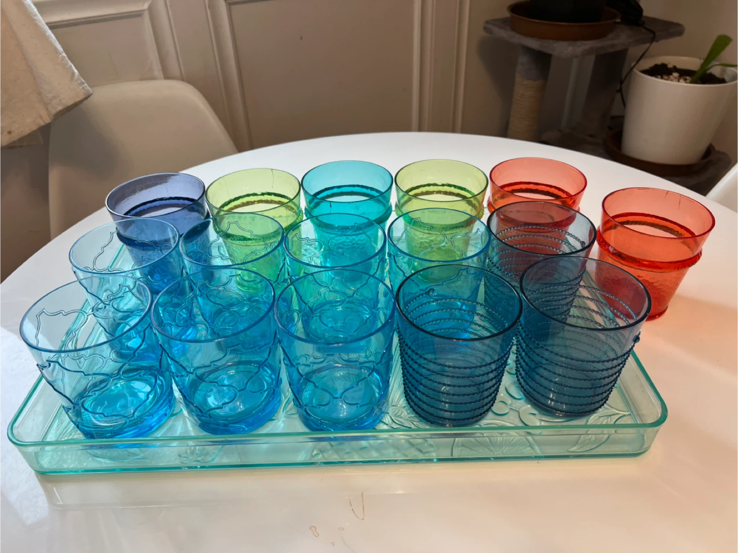 New- HOMESENSE Assorted colorful Tumblers Set with Tray - photo 5