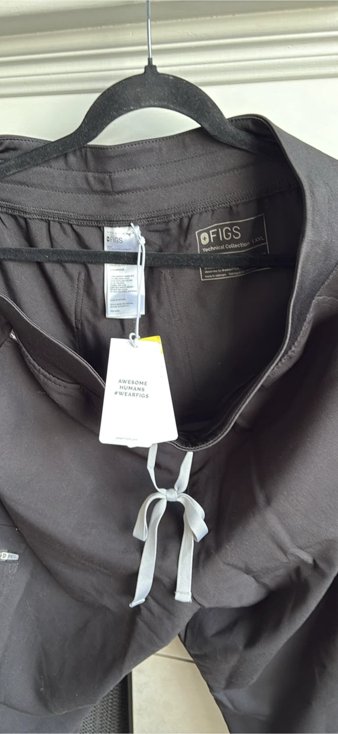 FIGS Black Technical Collection Jogger Scrub Pants XXL