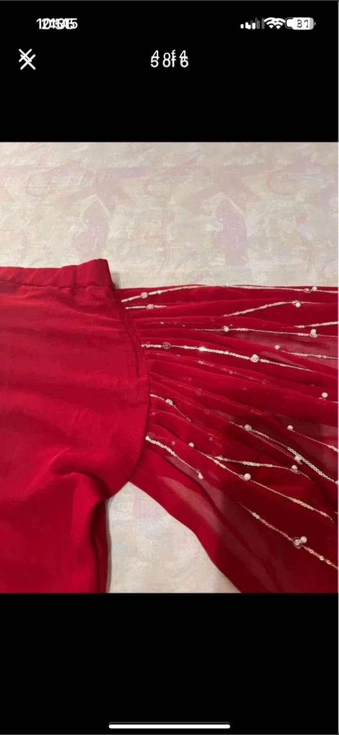Red Lehanga Saree for sale - photo 4