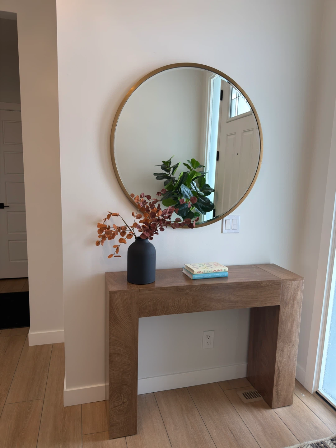 Waterfall Console Table - Light Oak Finish - photo 2