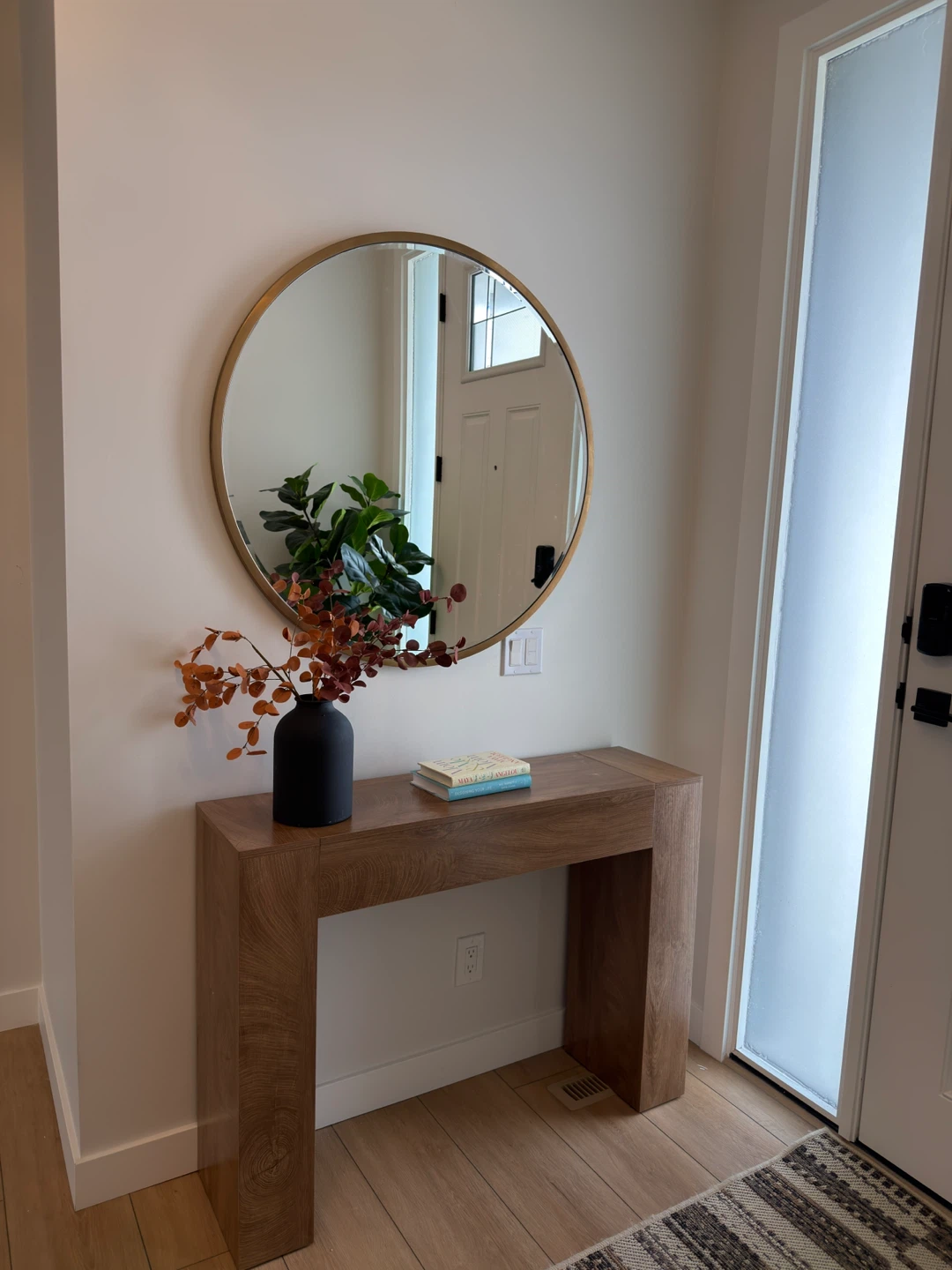 Waterfall Console Table - Light Oak Finish - photo 3