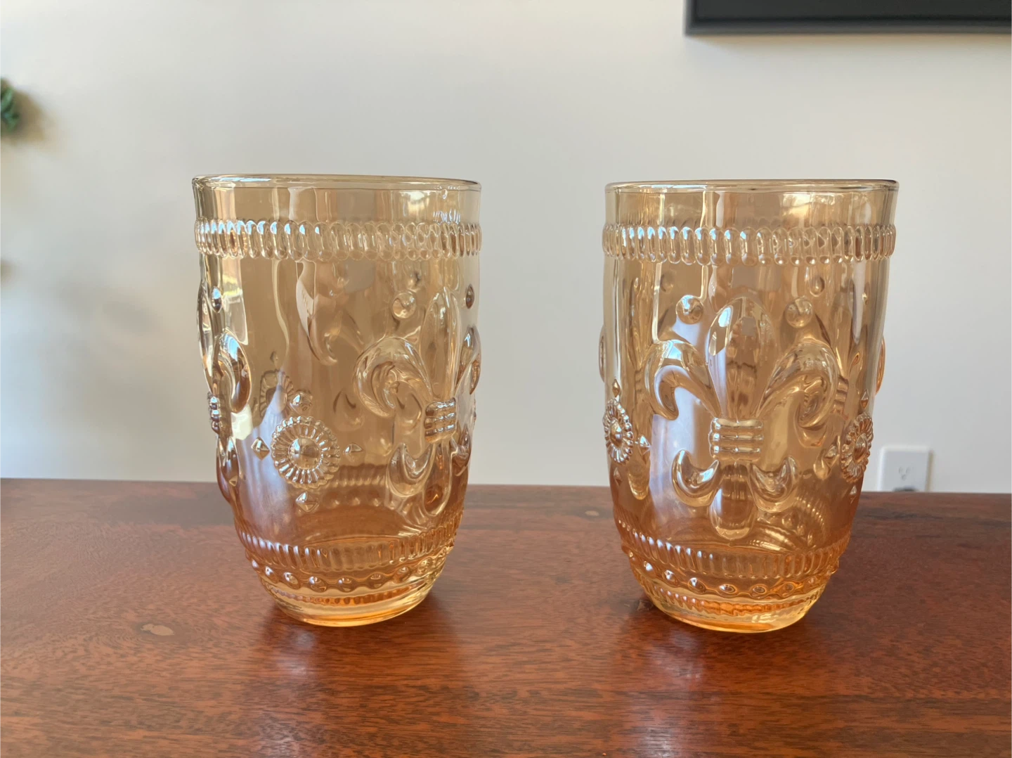 Set of 6 Amber Embossed Glasses - photo 2