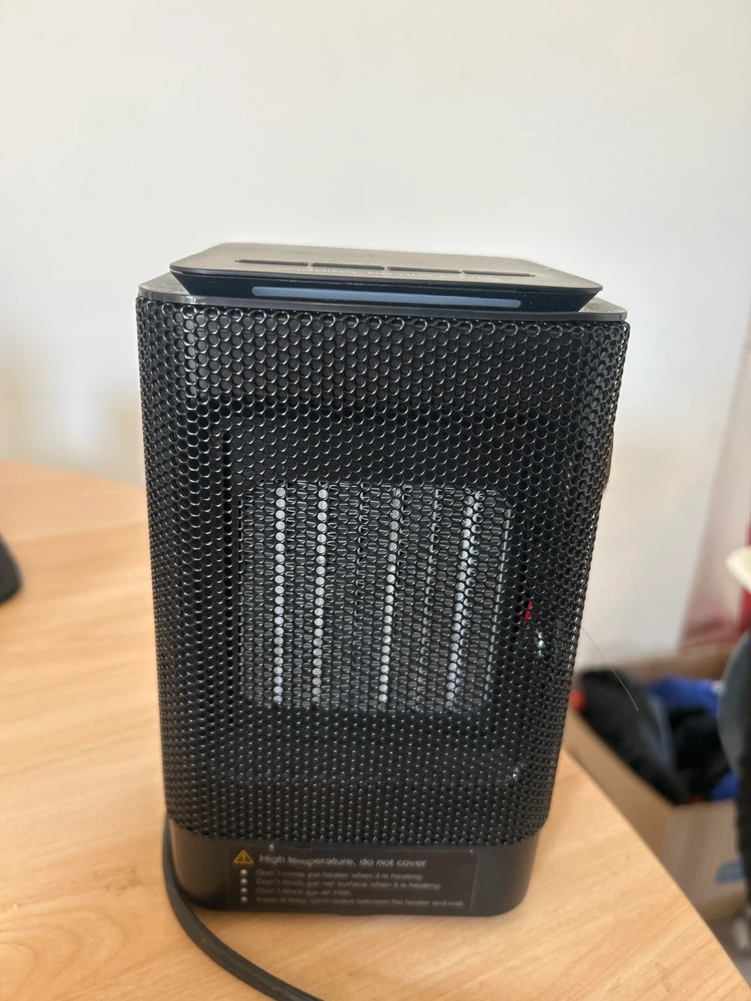 Black Portable Electric Heater with Fan and Oscillation