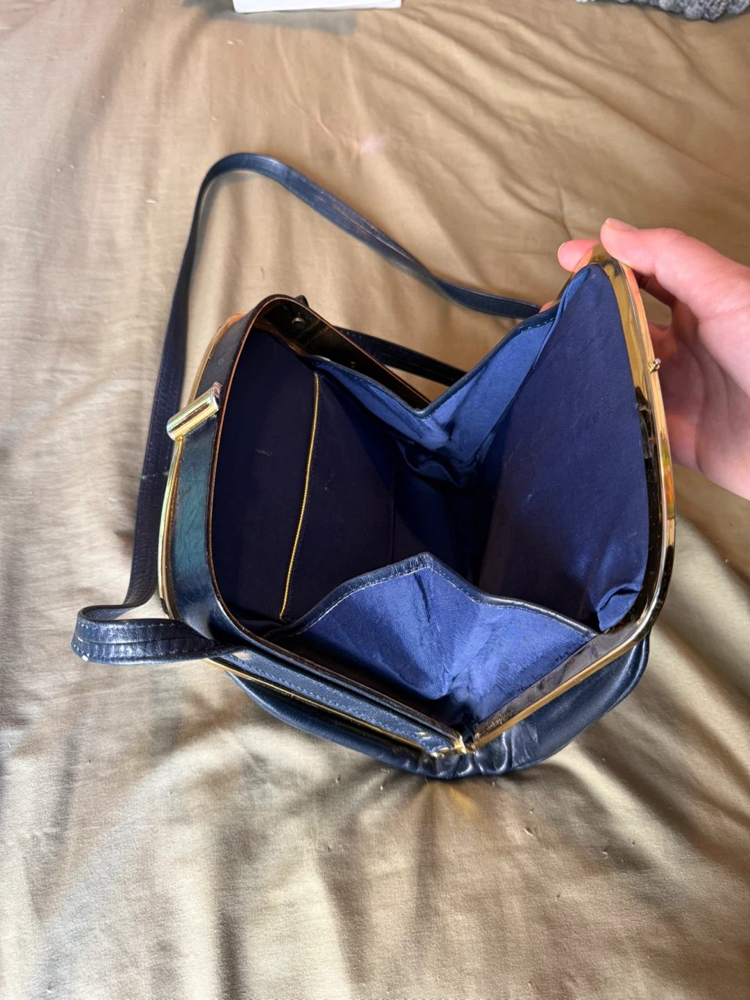 Navy Blue/Black Leather Purse - photo 3