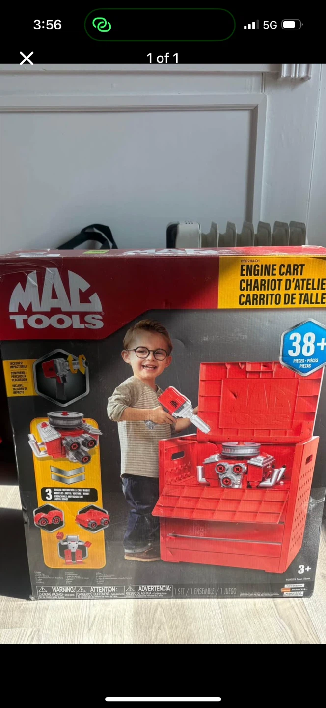 Brand new Mac Tools KiD Engine Cart Toy 38+ pcs