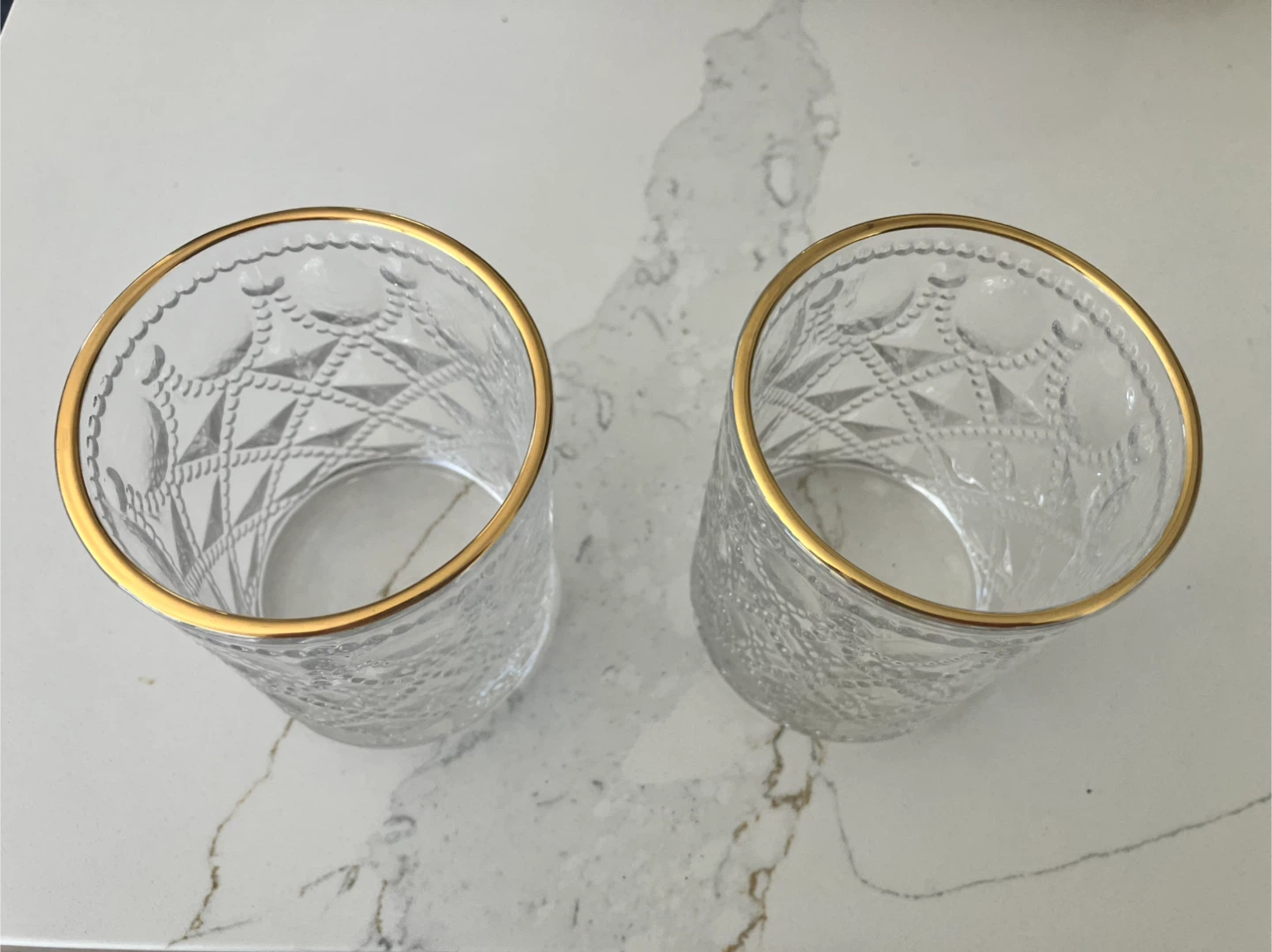 6 Decorative Gold Rimmed Glasses - photo 3