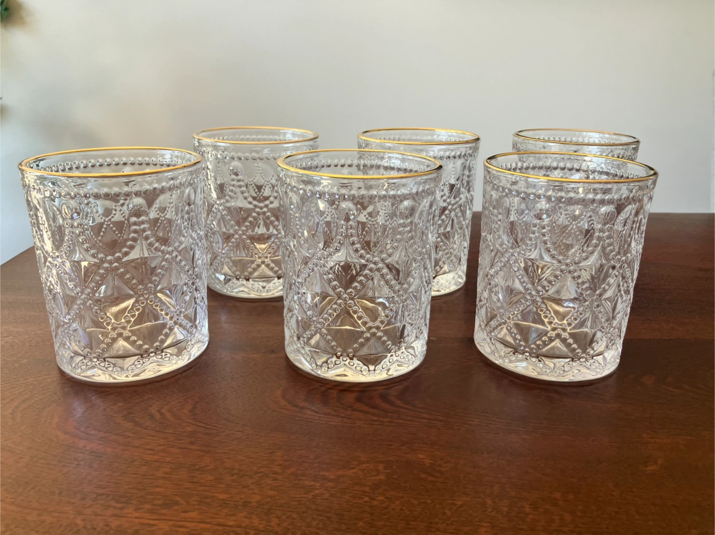 6 Decorative Gold Rimmed Glasses
