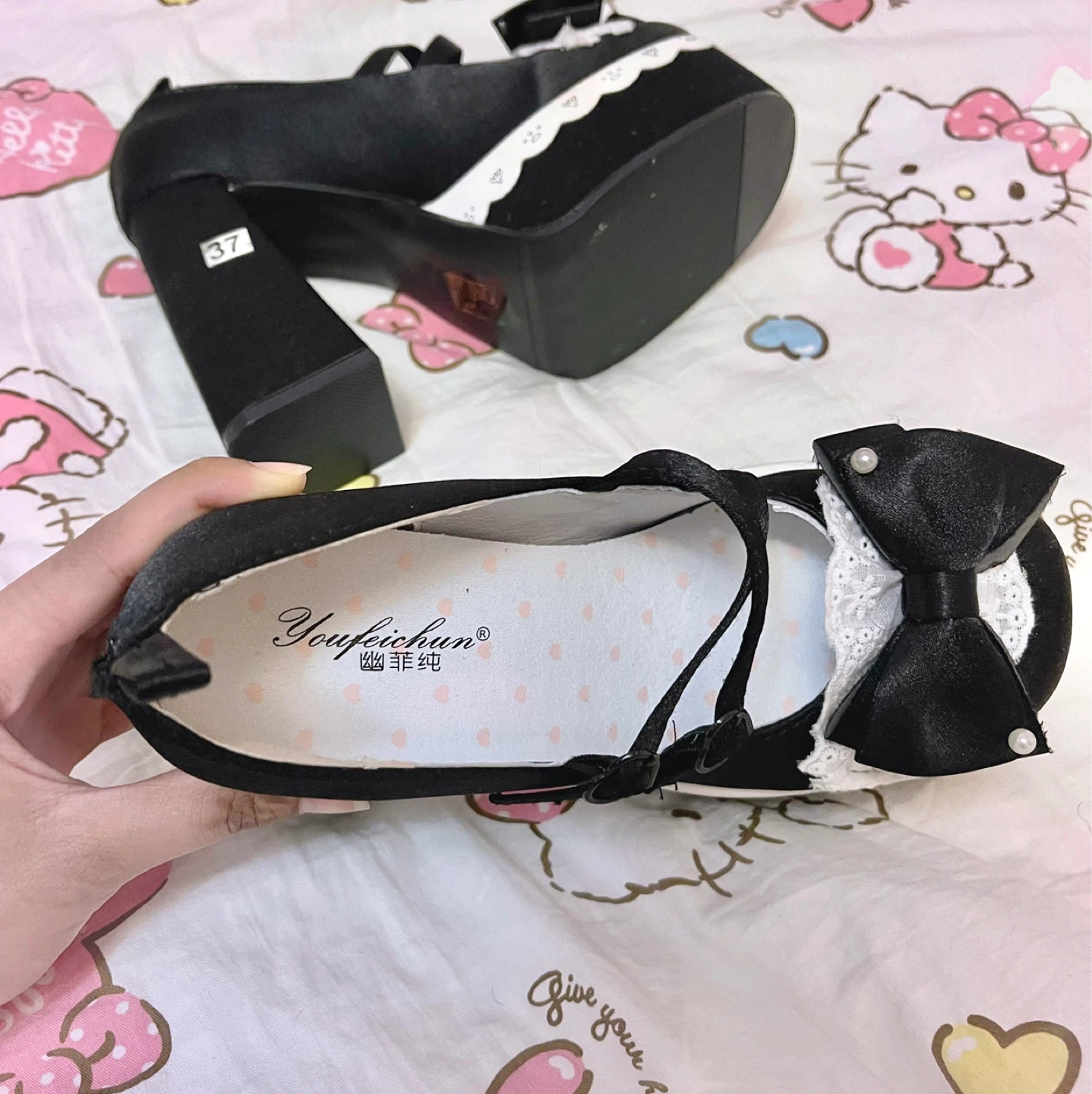 Cute Black & White Lolita platforms - photo 5
