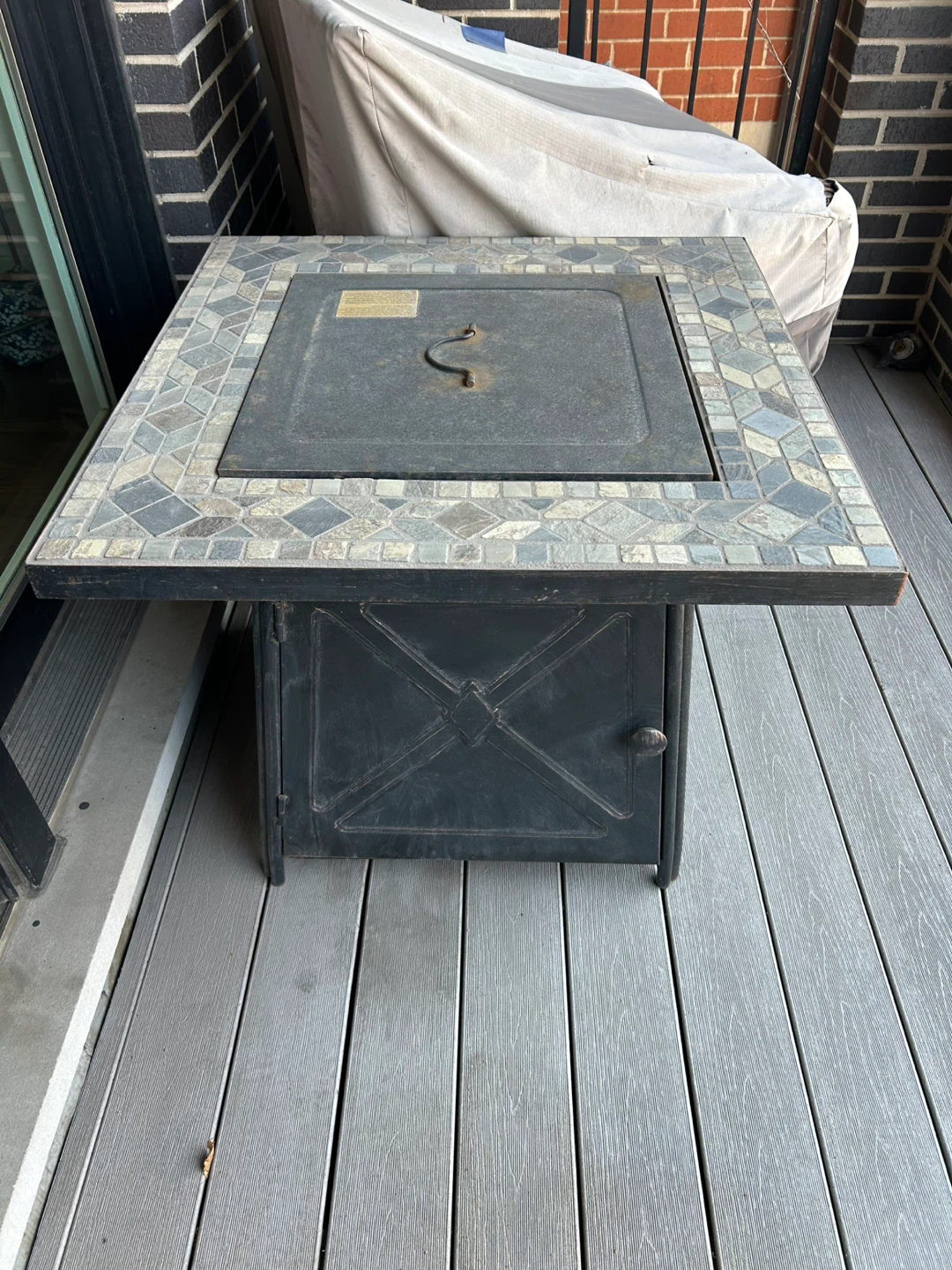 Mosaic Tiled Fire Pit Table