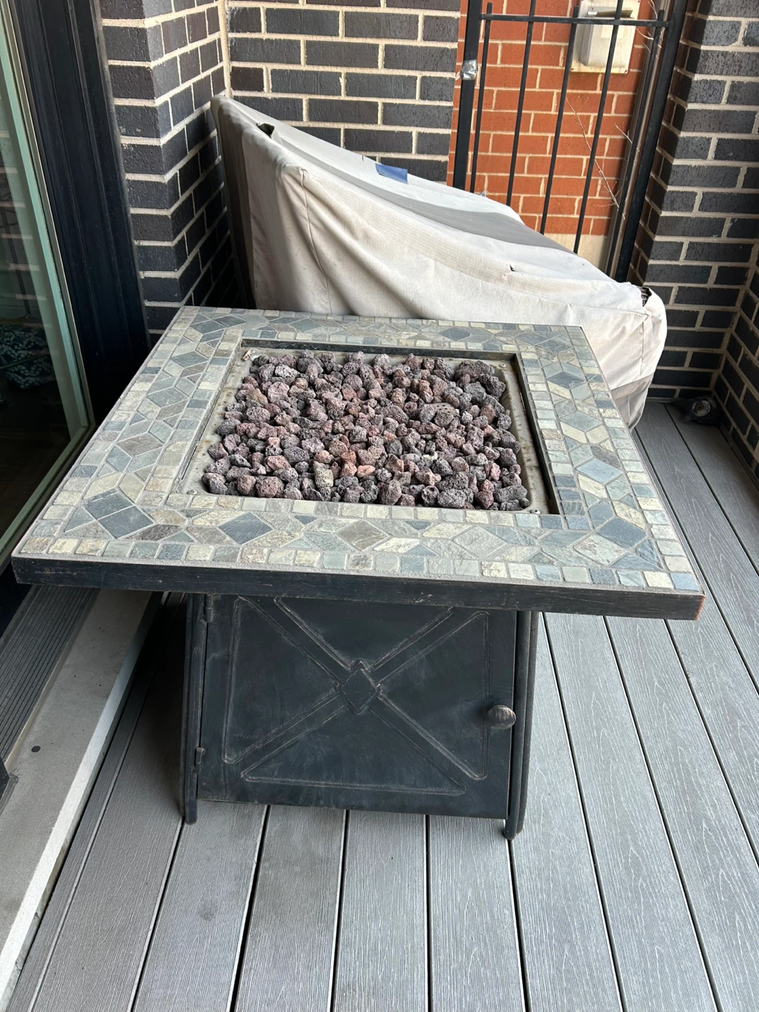 Mosaic Tiled Fire Pit Table - photo 2