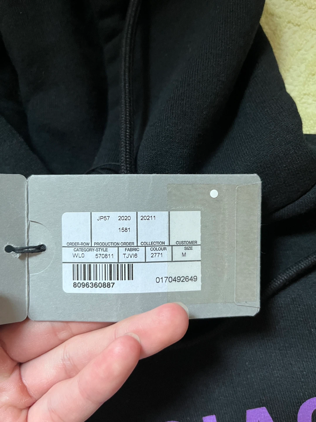 Balenciaga Black languages Logo Hoodie Size M - photo 3
