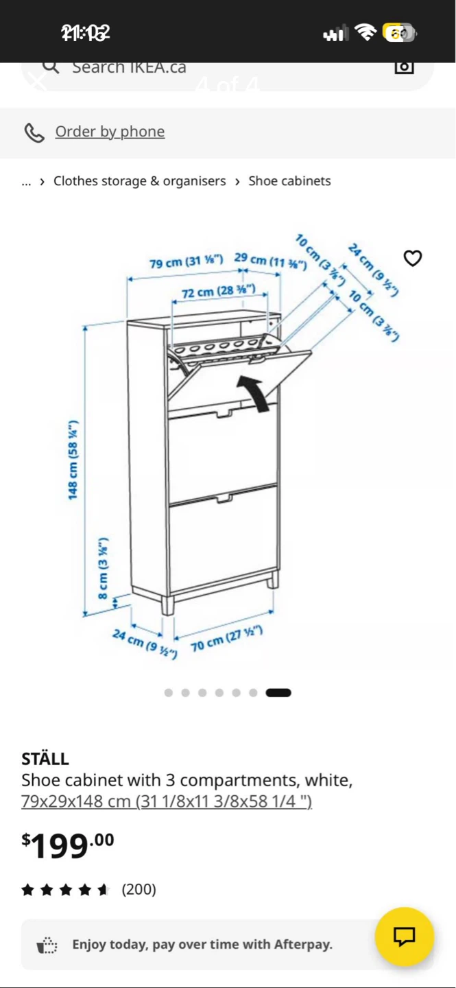 IKEA STÄLL Shoe Cabinet with 3 Compartments - White - photo 3