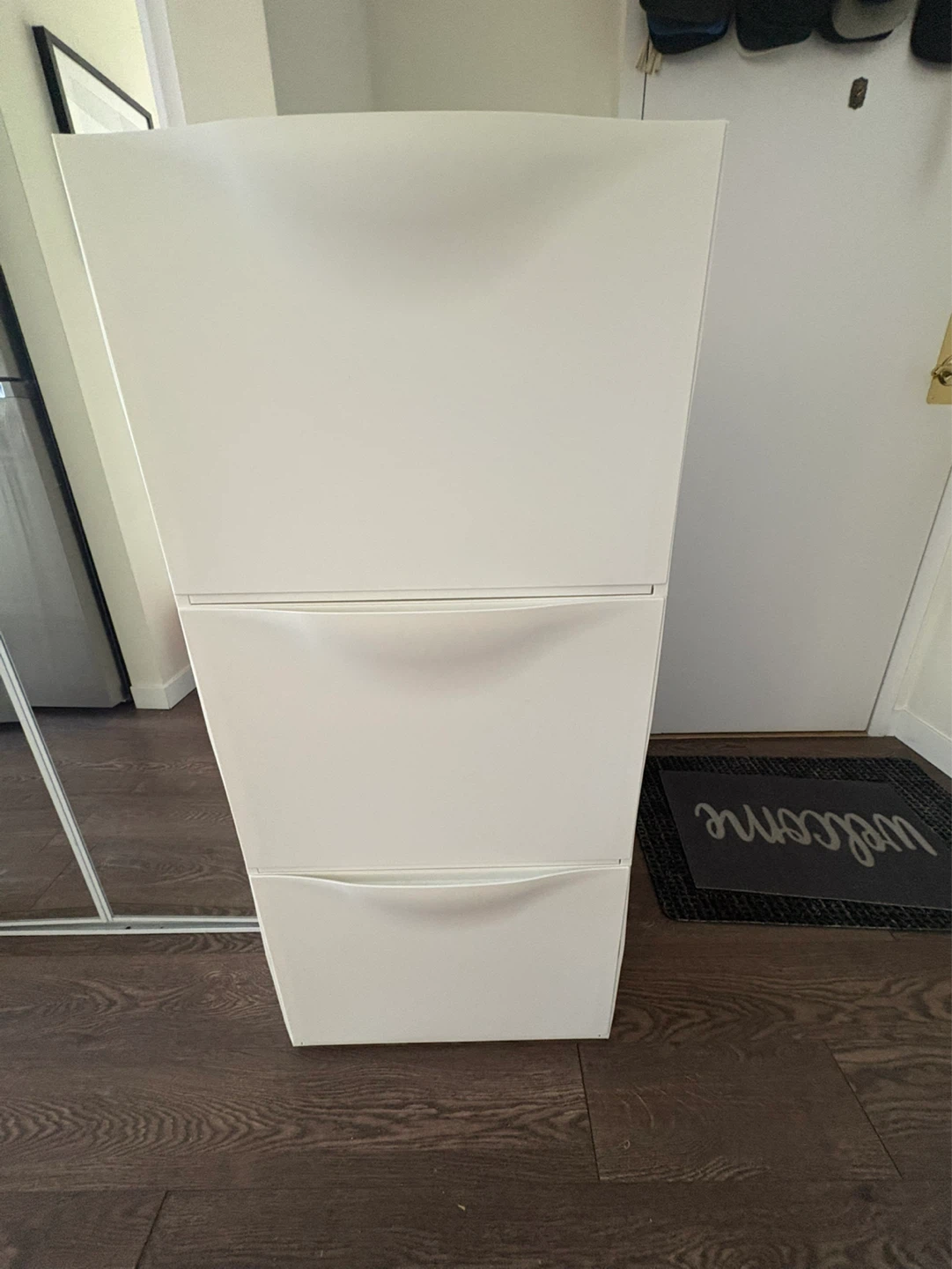 IKEA STÄLL Shoe Cabinet with 3 Compartments - White