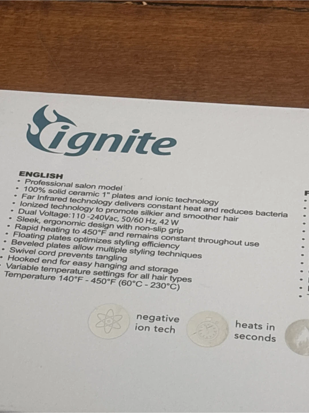 Ignite 1" Ceramic Straightening & Curling Flat Iron - 450°F - photo 4