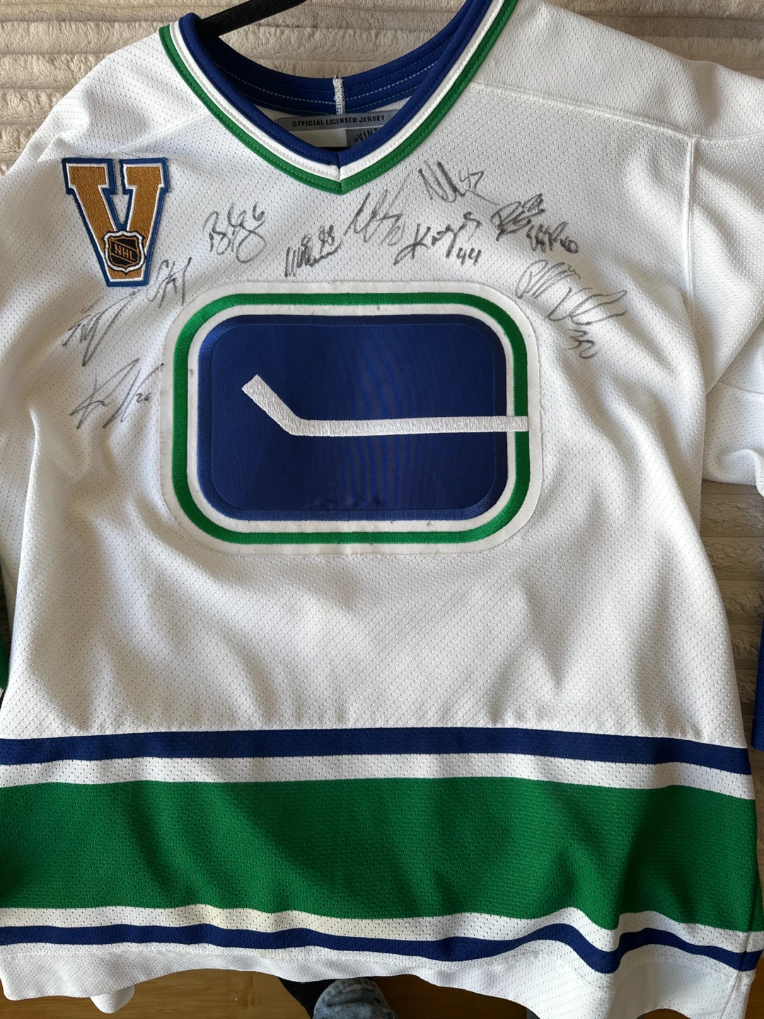 Autographed Vancouver Canucks Hockey Jersey