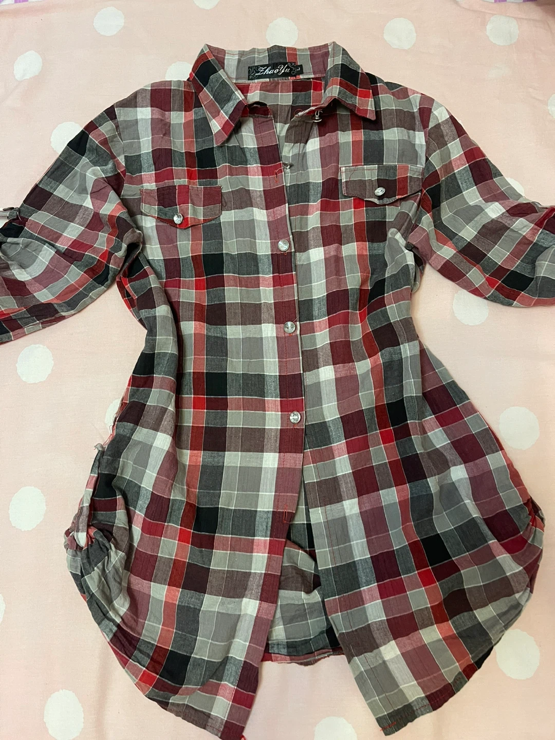 Cute plaid button up blouse - photo 2
