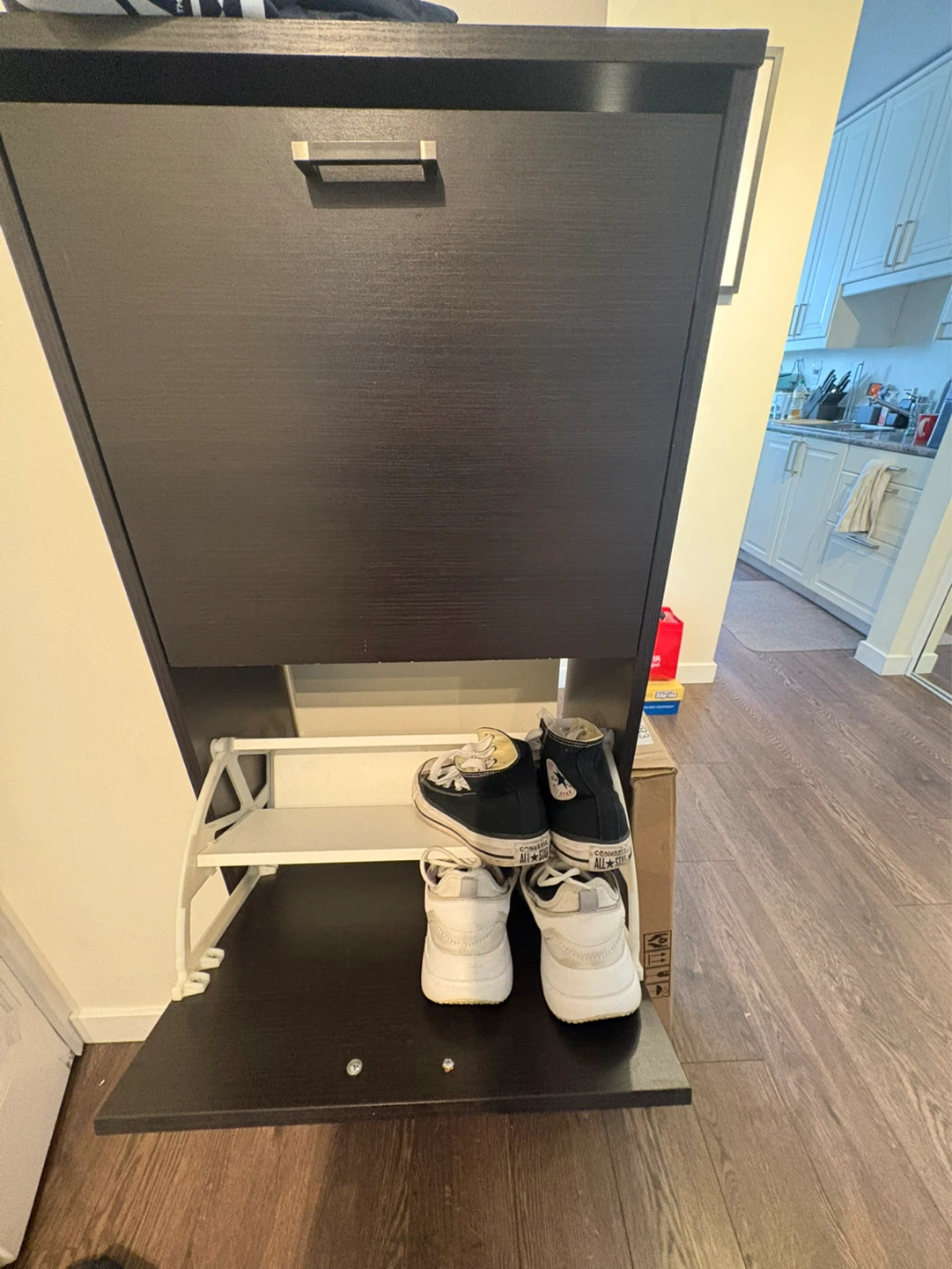 Dark Brown 3-Tier Shoe Cabinet - photo 2