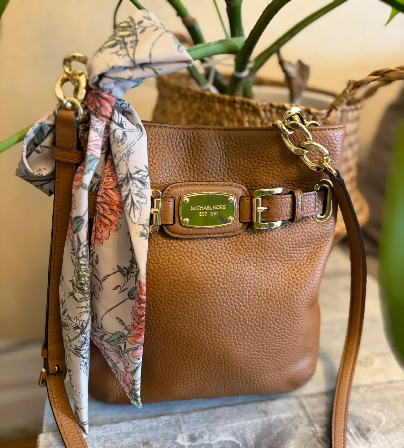 Michael Kors Brown Leather crossbody Bag