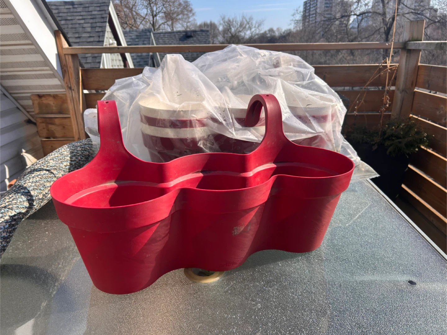 Red and White Planters