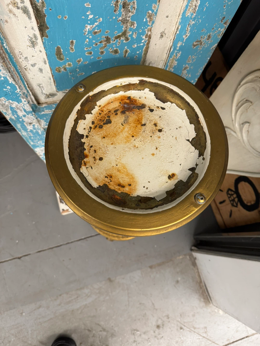 Antique Gold and Marble Pedestal Stand - photo 4