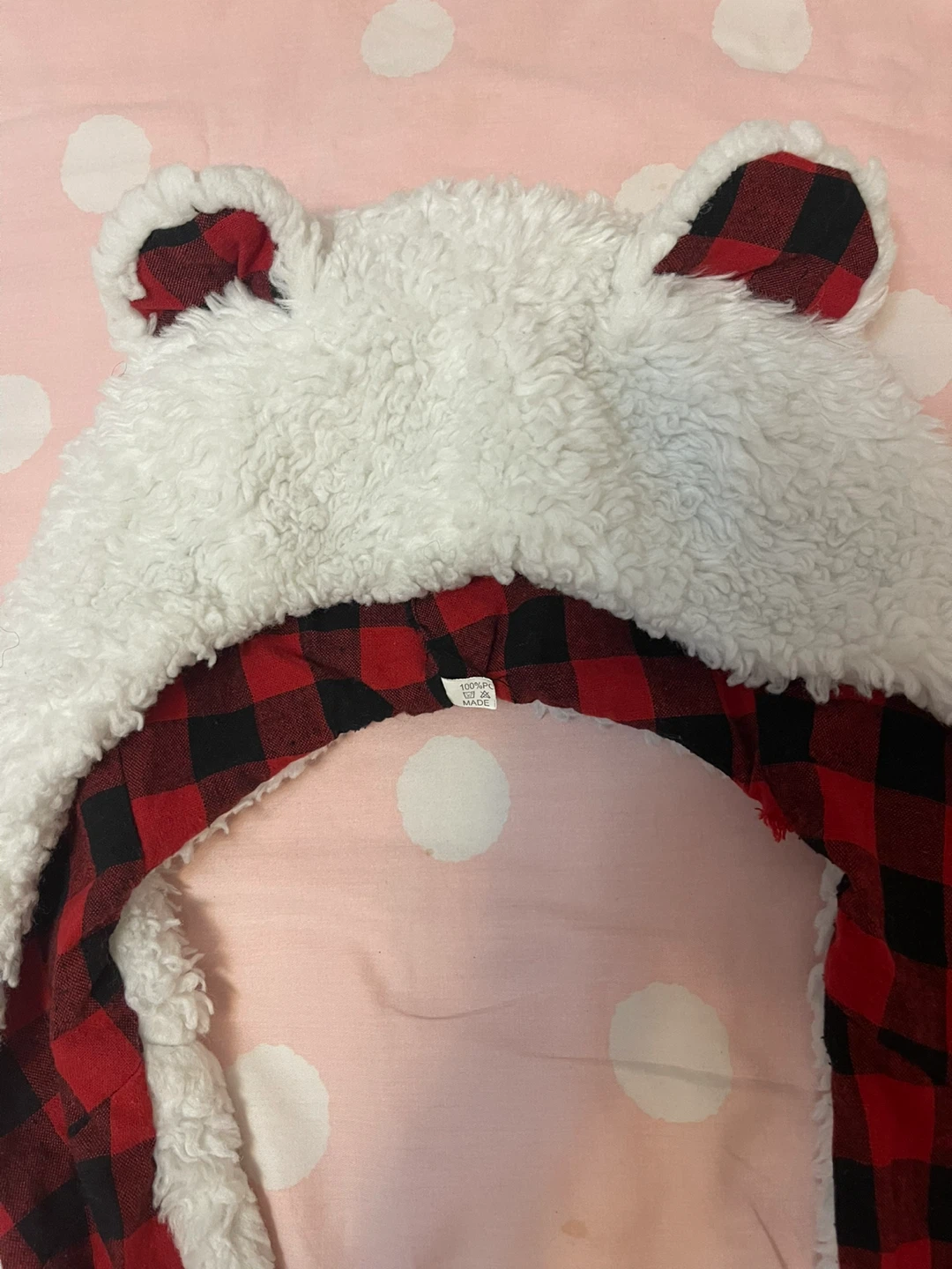 White & Plaid 3in1 Bear Hat - photo 4