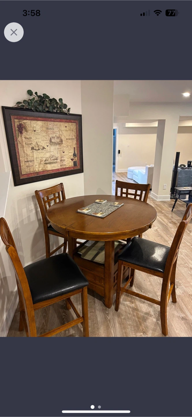 Modern Contemporary Solid Wood Table With Leaves( extensions)