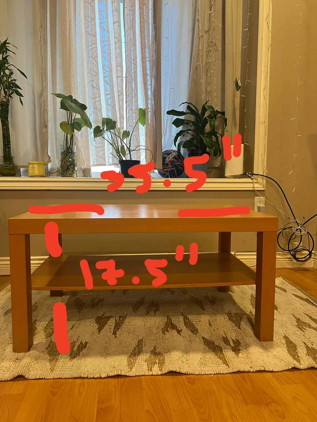 Wooden Coffee Table with Shelf - photo 2