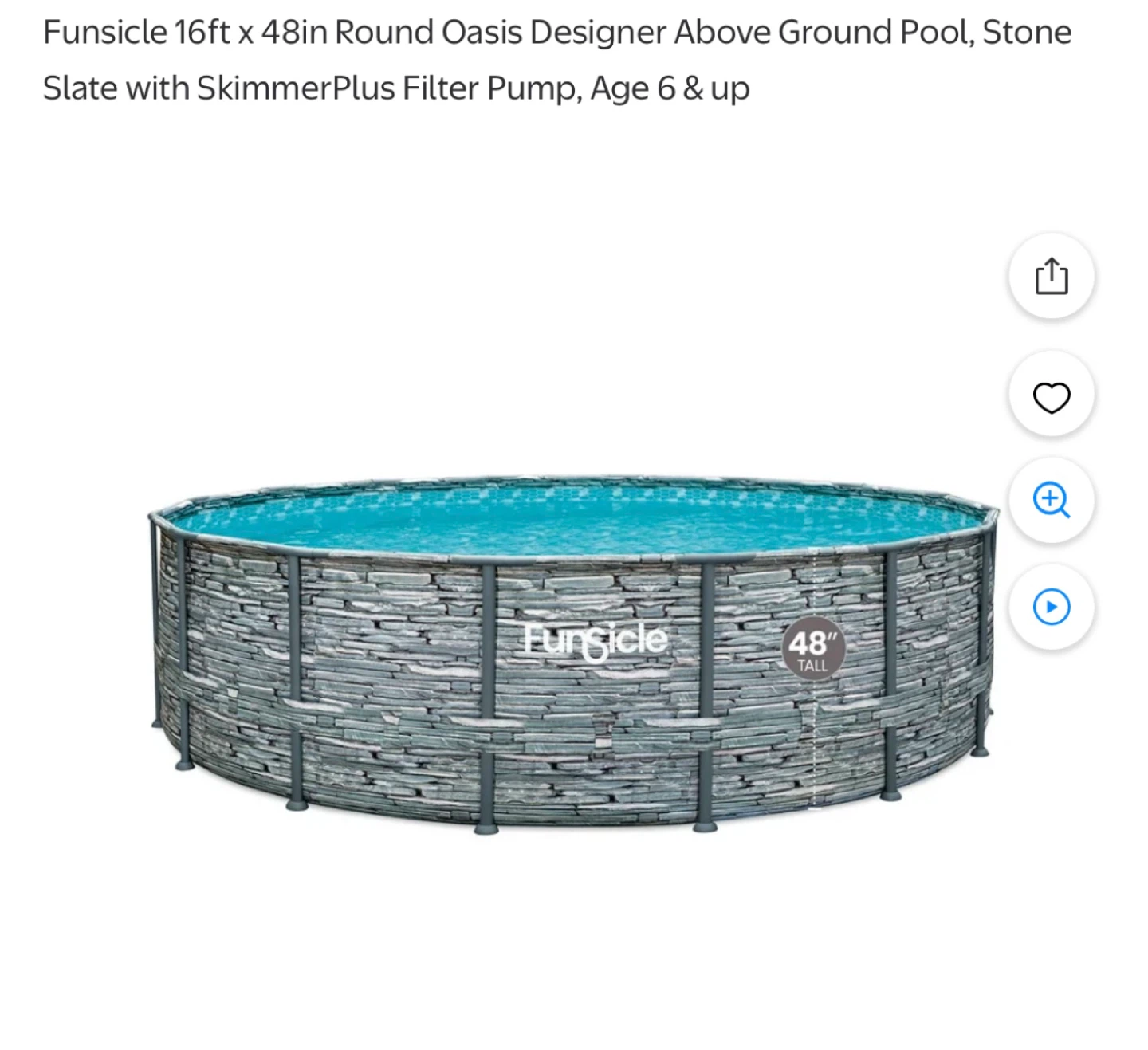 Funsicle 16ft x 48in Round Oasis Designer Pool Set with Pump - photo 3