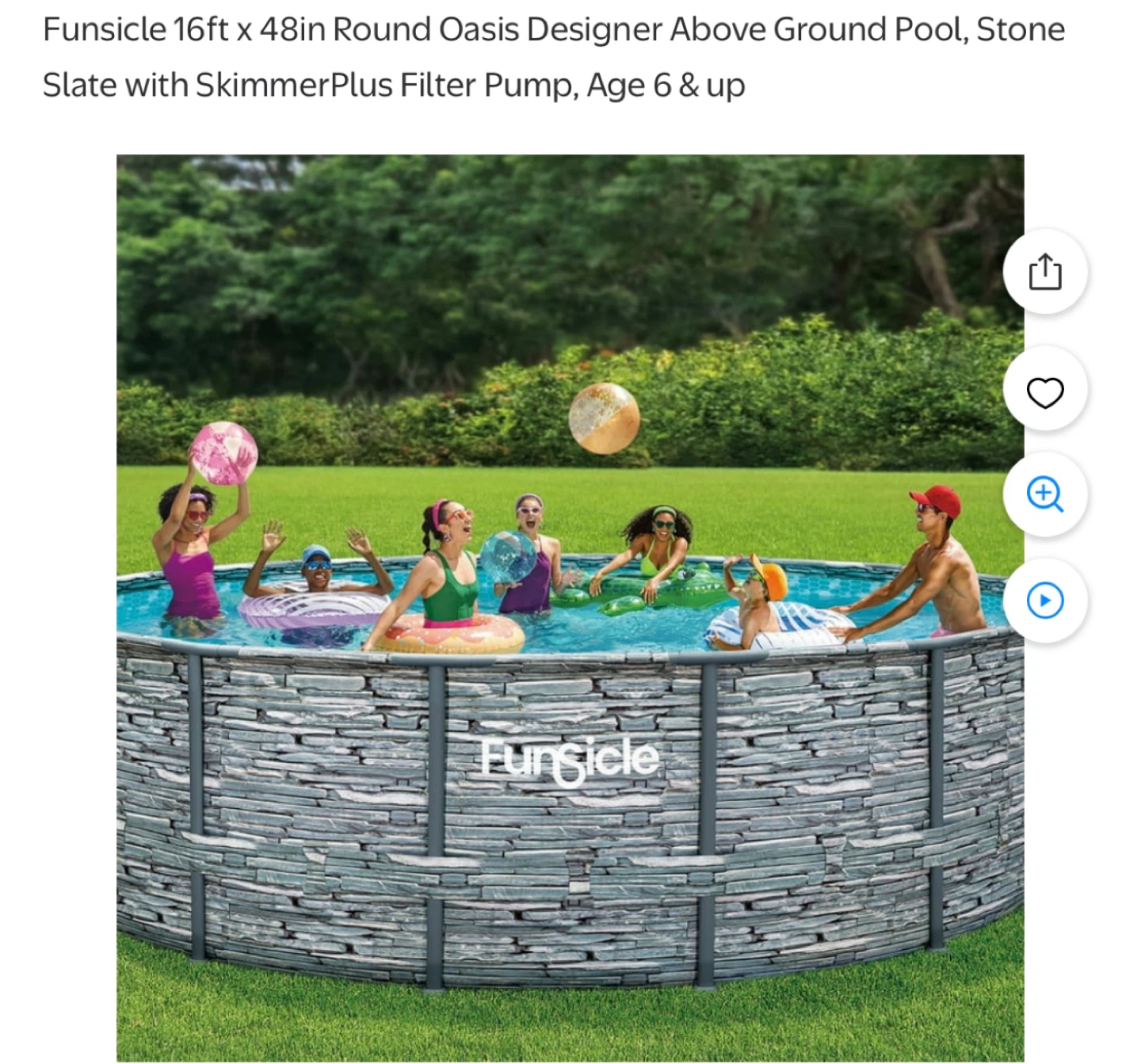 Funsicle 16ft x 48in Round Oasis Designer Pool Set with Pump - photo 2