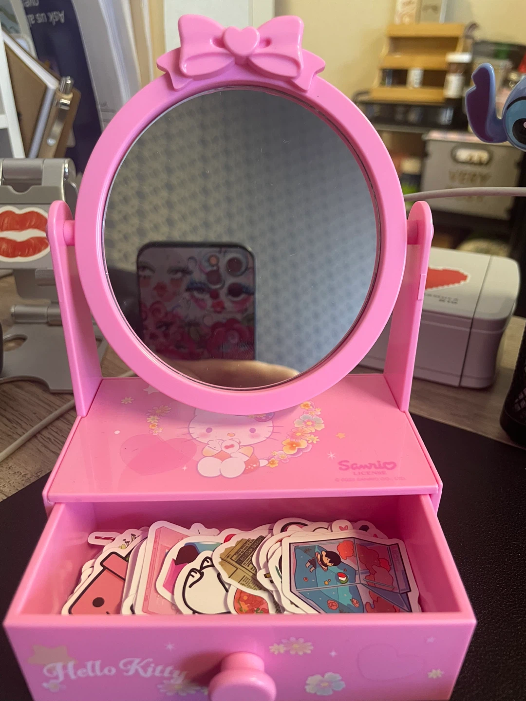 Hello Kitty Pink Mini Vanity Mirror with Drawer - photo 2