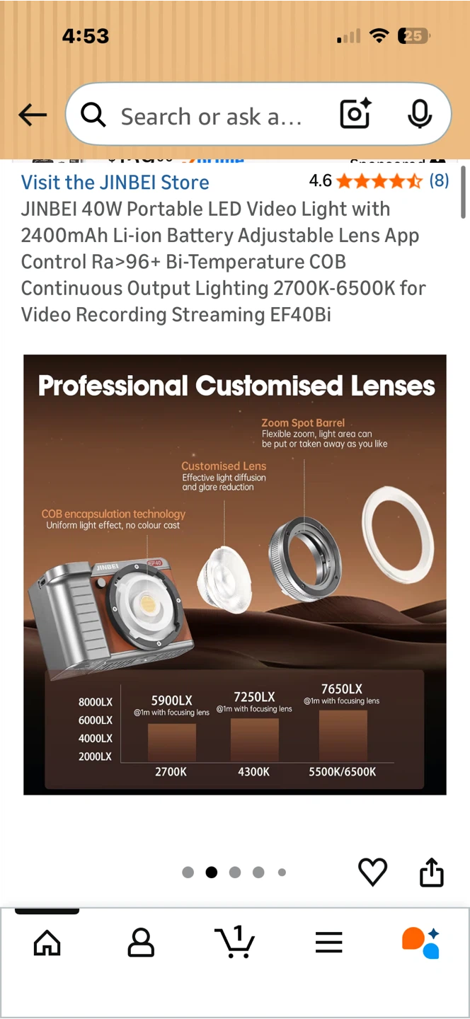 JINBEI 40W Portable LED Video Light EF40Bi - photo 2