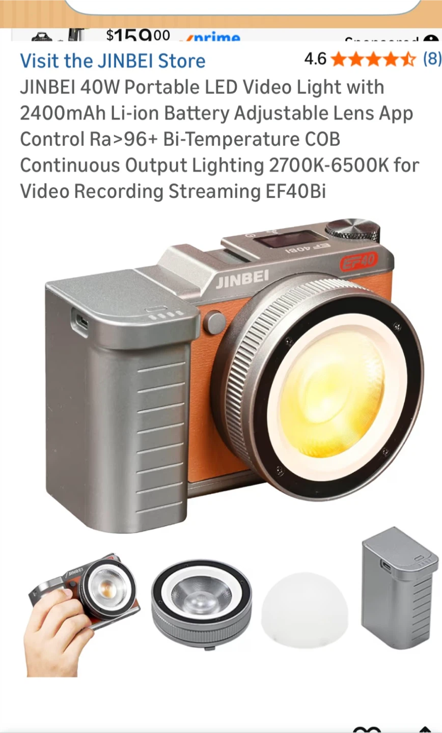 JINBEI 40W Portable LED Video Light EF40Bi