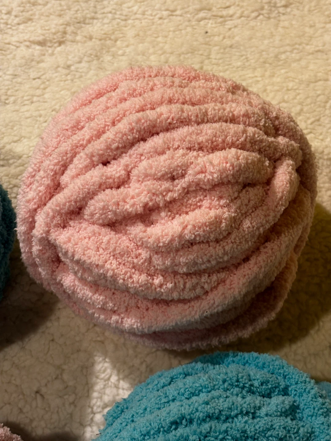 Chunky Yarn Ball and Crochet Hook Set - Pink & Teal - photo 5