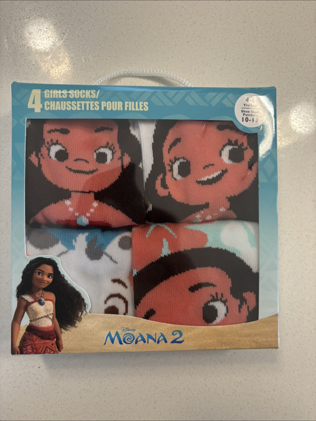 Disney Moana 2 Girls Socks - 4 Pack