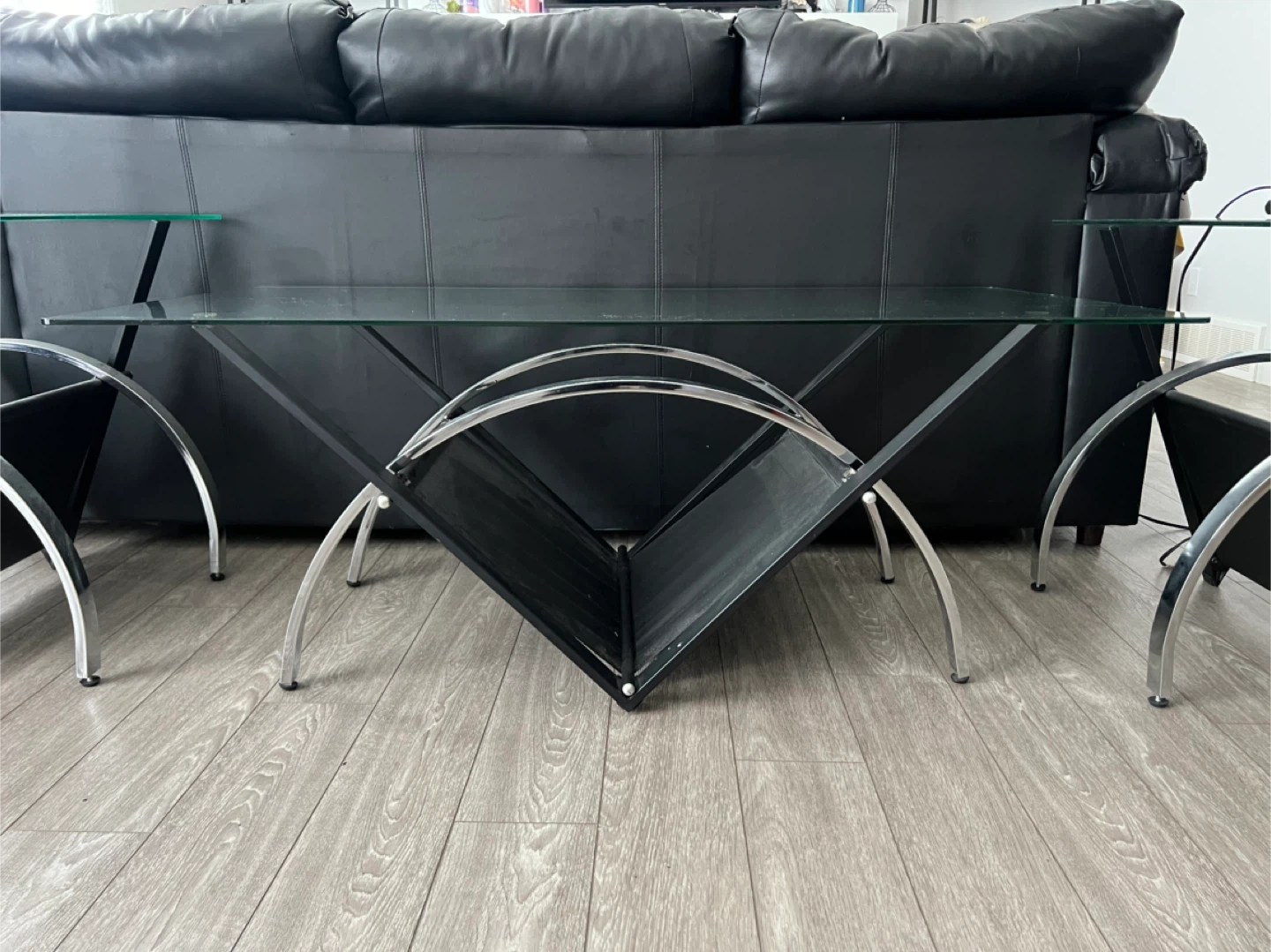Set of 3 Modern Glass Coffee and End Tables - photo 3