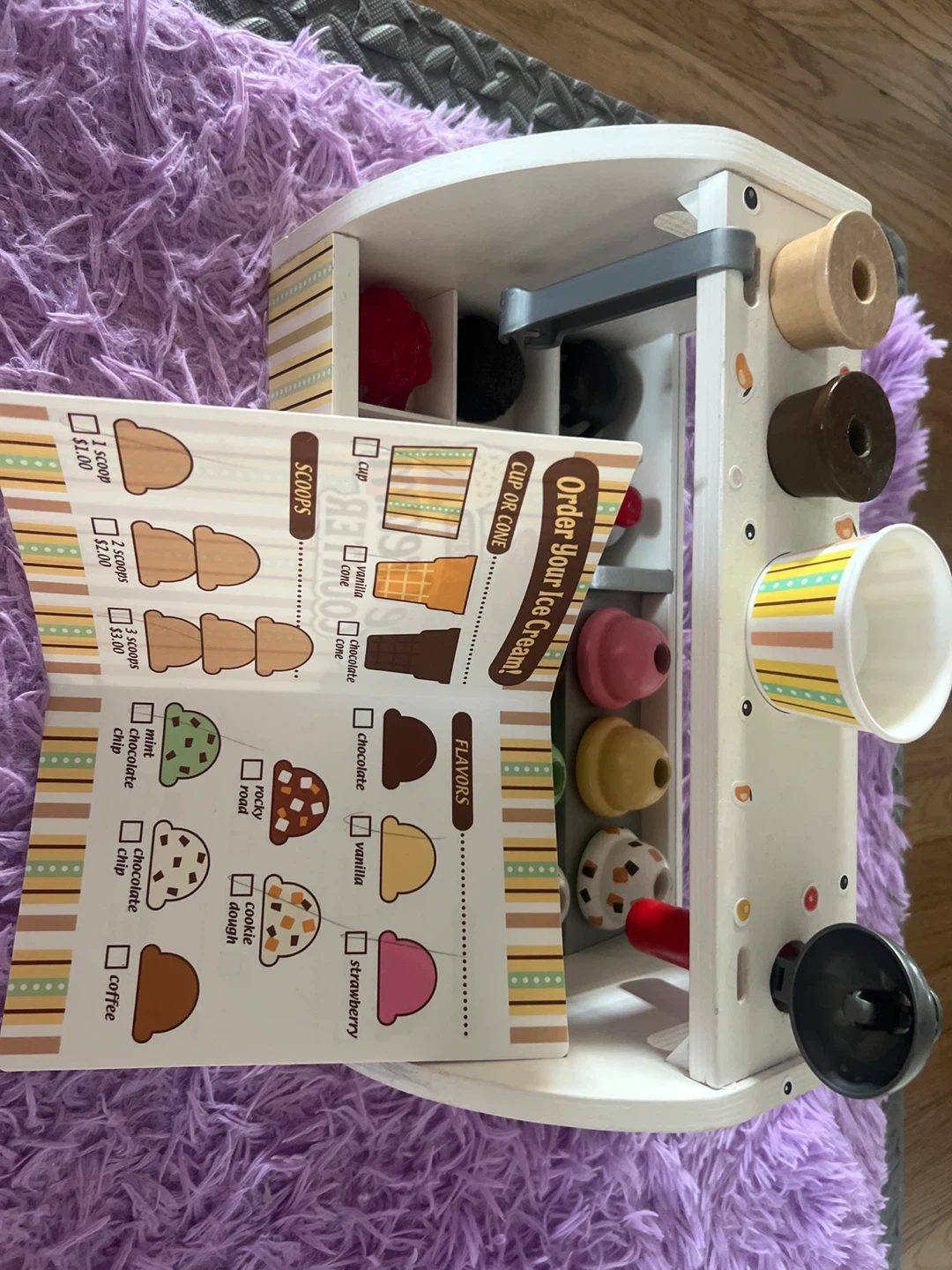Melissa & Doug Wooden Ice Cream Counter Playset - photo 3