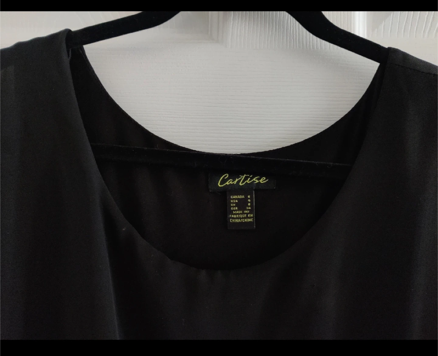 Cartise Black Chiffon Overlay Dress Size 8 - photo 4