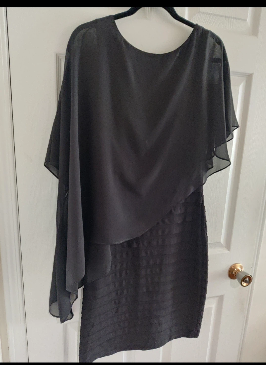 Cartise Black Chiffon Overlay Dress Size 8