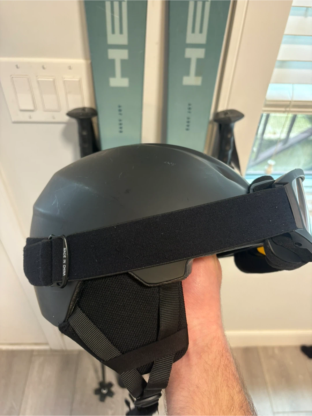 Black Ski Helmet with Goggles - photo 2